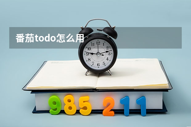 番茄todo怎么用
