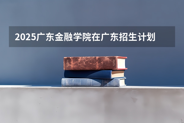 2025广东金融学院在广东招生计划（招多少人）