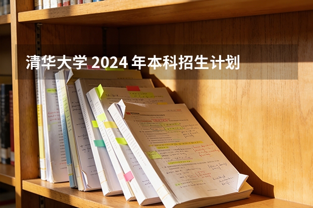 清华大学 2024 年本科招生计划概览与政策解读