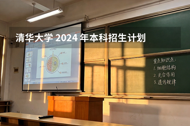 清华大学 2024 年本科招生计划全面解读
